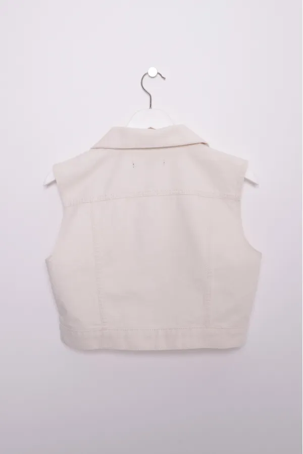 Fermuarlı Mini Kot Yelek 6018-80-(S-L-5) Fermuarlı Mini Kot Yelek 6018-80-(S-L-5)