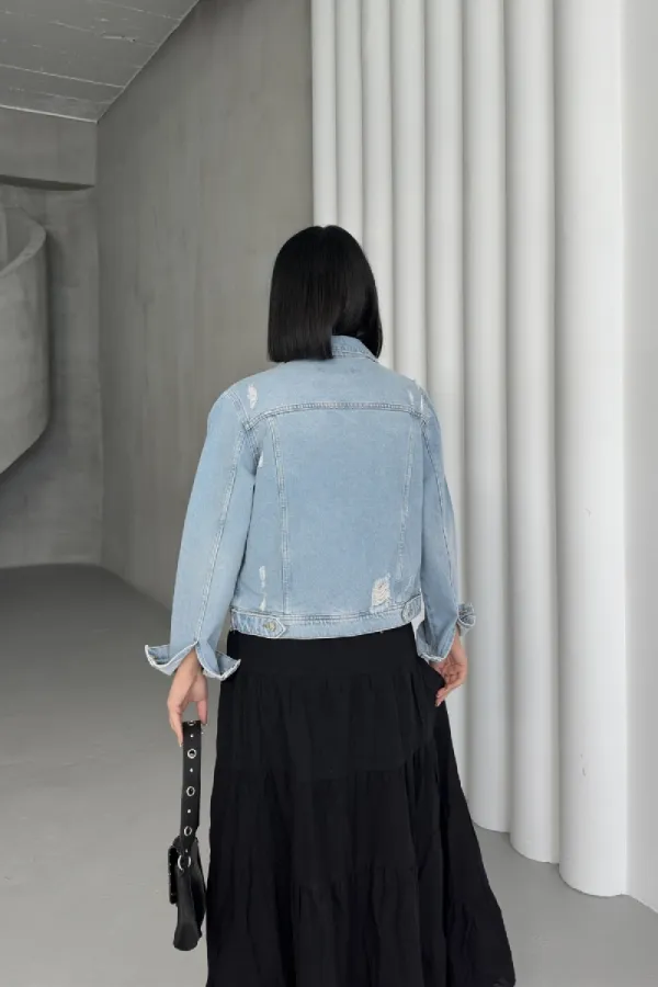 Veste en jean courte 641-18-(S-XL-6)