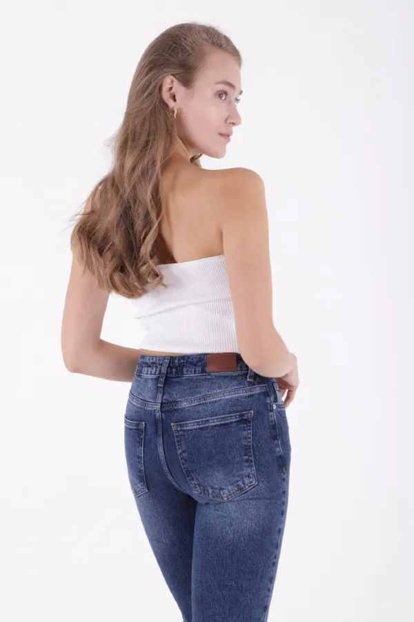 Yüksel Bel Straight Kot Pantolon 7033-01-(28-33)