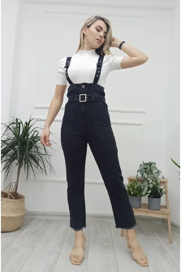 Beli Kemerli Salopet Tulum Kot Pantolon  327-23-(S-XL-6)