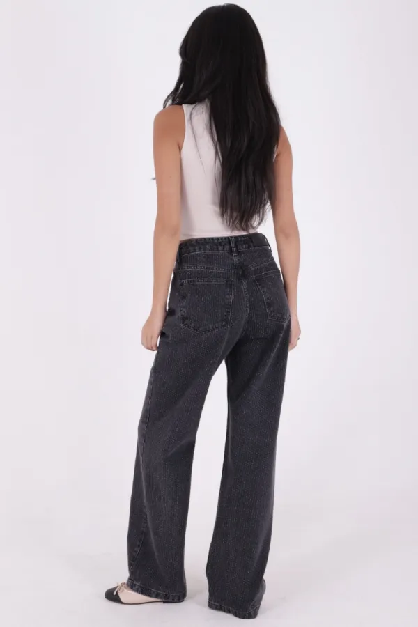 İğne Kırığı Desenli Relax Kot Pantolon 7049-23-(28-33) İğne Kırığı Desenli Relax Kot Pantolon 7049-23-(28-33)