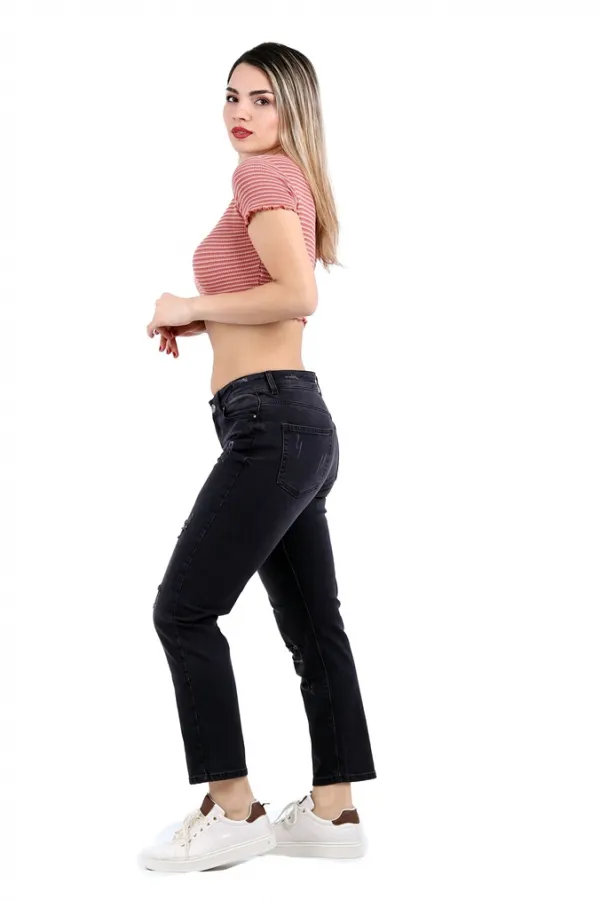 Boyfriend Yırtıklı Yamalı Kot Pantolon 899-03-(27-32) Boyfriend Yırtıklı Yamalı Kot Pantolon 899-03-(27-32)