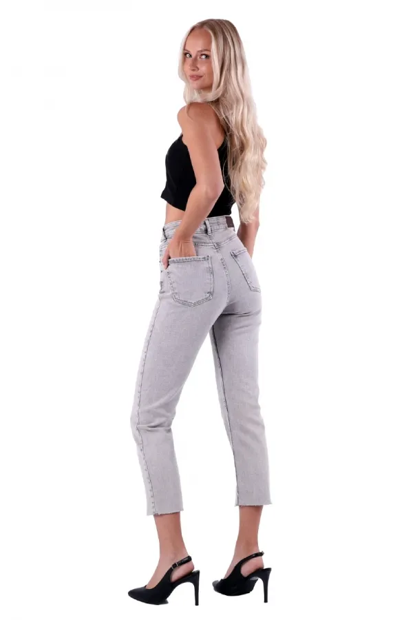 Dikişsiz Paça Mom Fit Kot Pantolon  764-32-(28-33)