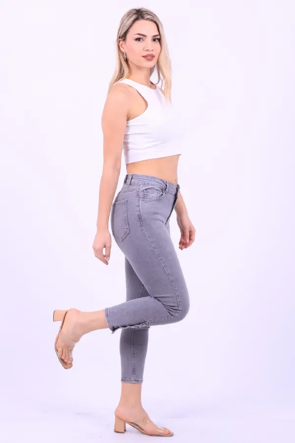 Paçası Dört Düğmeli Kot Pantolon 786-22-(26-31) Paçası Dört Düğmeli Kot Pantolon 786-22-(26-31)
