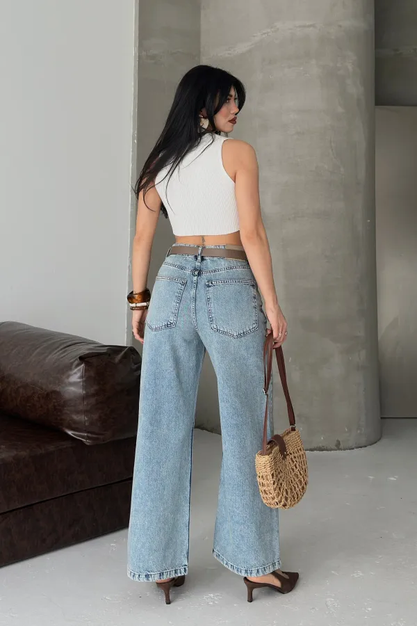 Palazzo Jeans 7158-14-(27-32) Light Blue and Tinted Palazzo Jeans 7158-14-(27-32) Light Blue and Tinted