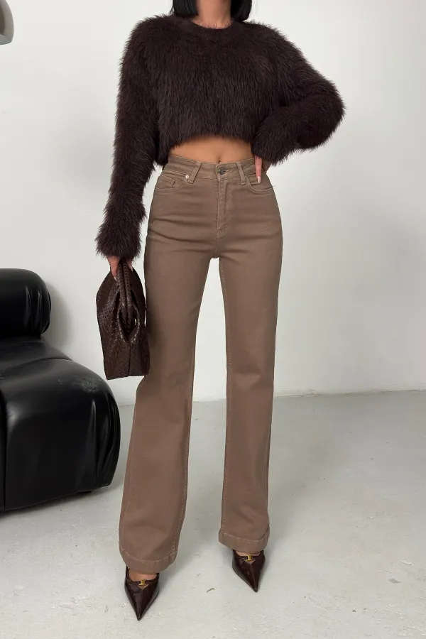 Stitched Hems Wide Leg Relaxed Jean 7026-72-(27-32) Soil Stitched Hems Wide Leg Relaxed Jean 7026-72-(27-32) Soil