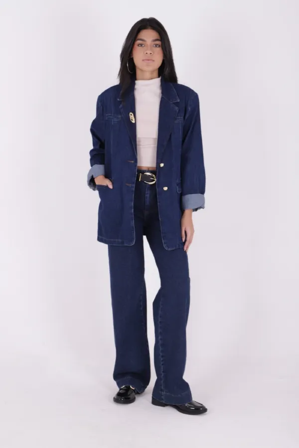 Double Breasted Buttoned Classic Blazer Jacket 6066-26-(S+L+4) Regular Dark Blue Double Breasted Buttoned Classic Blazer Jacket 6066-26-(S+L+4) Regular Dark Blue