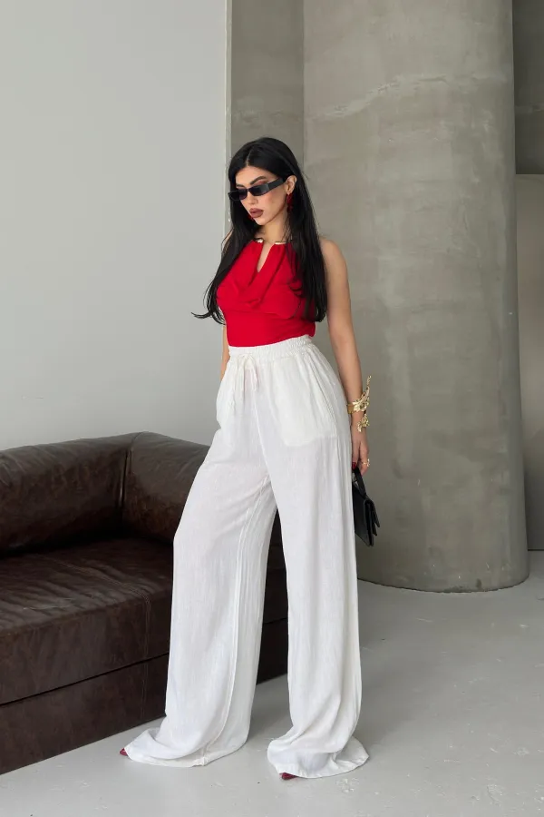 Lastikli Palazzo Pantolon  HS740-51-(S-XL)