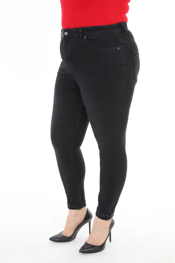 High Waisted Ankle Length Skinny Jean  815-03-(30-36) Anthracite Denim