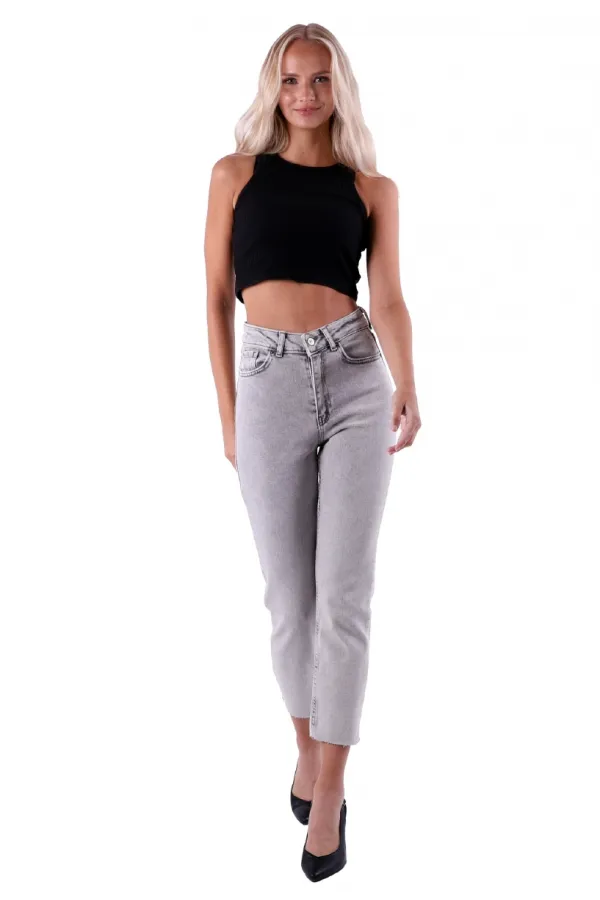 Dikişsiz Paça Mom Fit Kot Pantolon  764-32-(28-33)