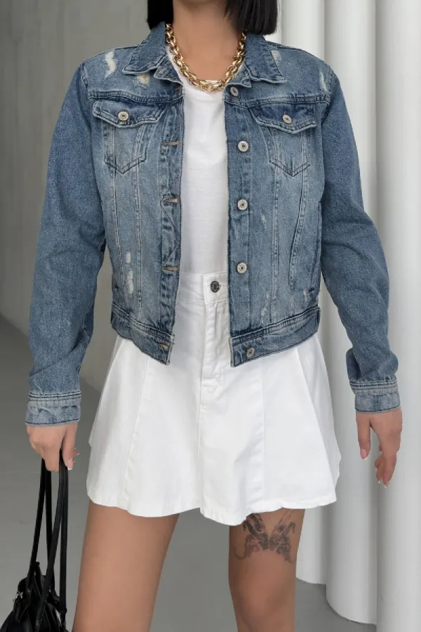 Kısa Kot Ceket 641-01-(S-XL-6) Kısa Kot Ceket 641-01-(S-XL-6)