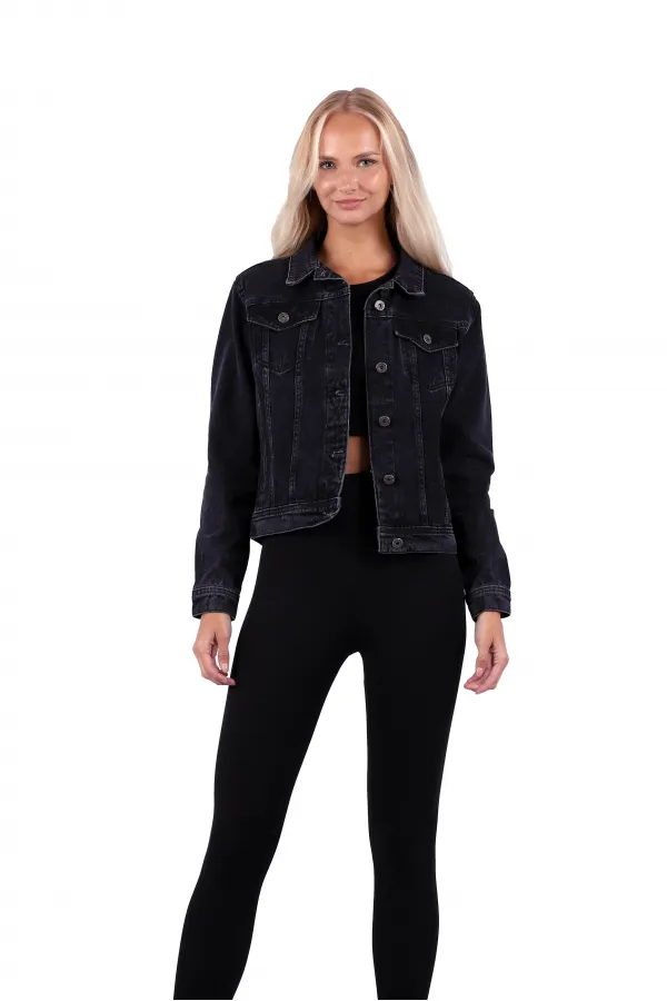 Short Denim Jacket 641-03-(S-XL) Anthracite Denim Short Denim Jacket 641-03-(S-XL) Anthracite Denim