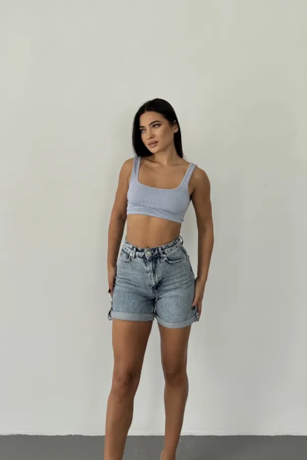 Duble Paça Kot Şort 292-14-(36-42-6-2)