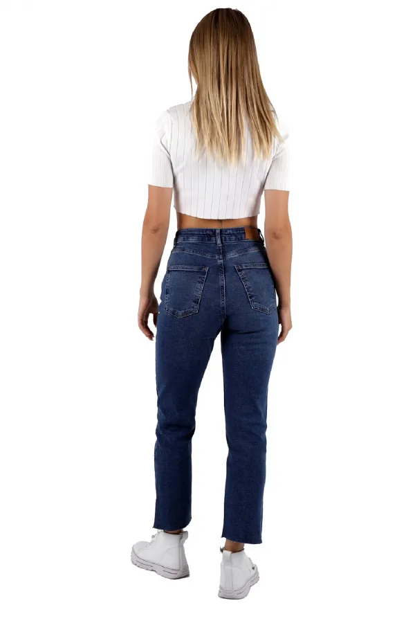 Paçasılı Mom Kot Pantolon 1794-01-(26-31) Paçasılı Mom Kot Pantolon 1794-01-(26-31)