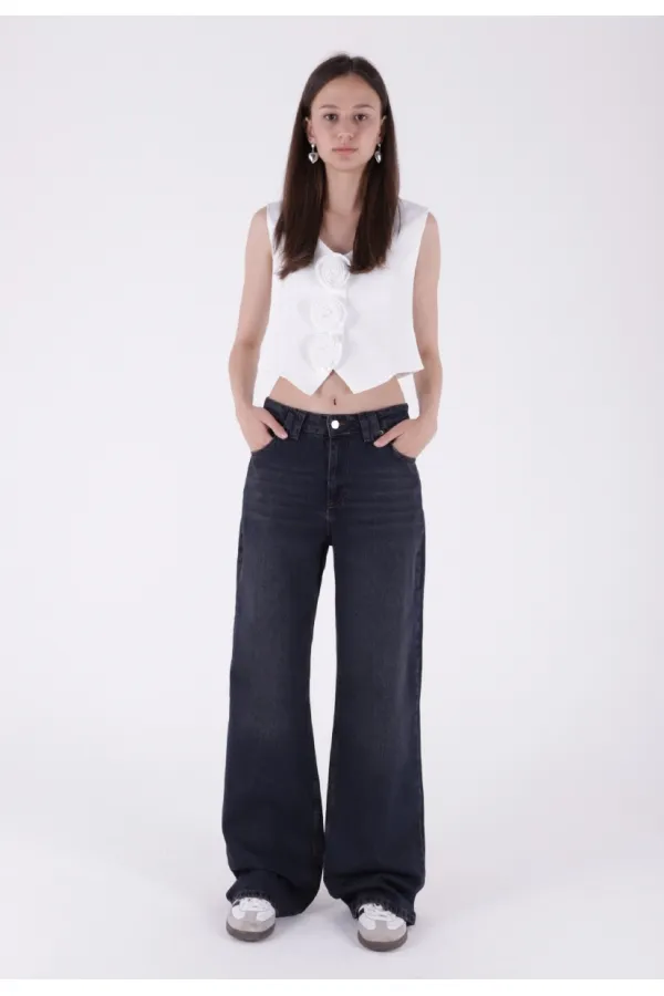 Bol Paça Baggy Relax Kot Pantolon  7031-19-(26-29)