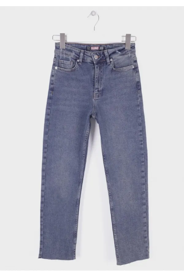 Dikişsiz Paça Mom Fit Kot Pantolon  764-28-(27-32)