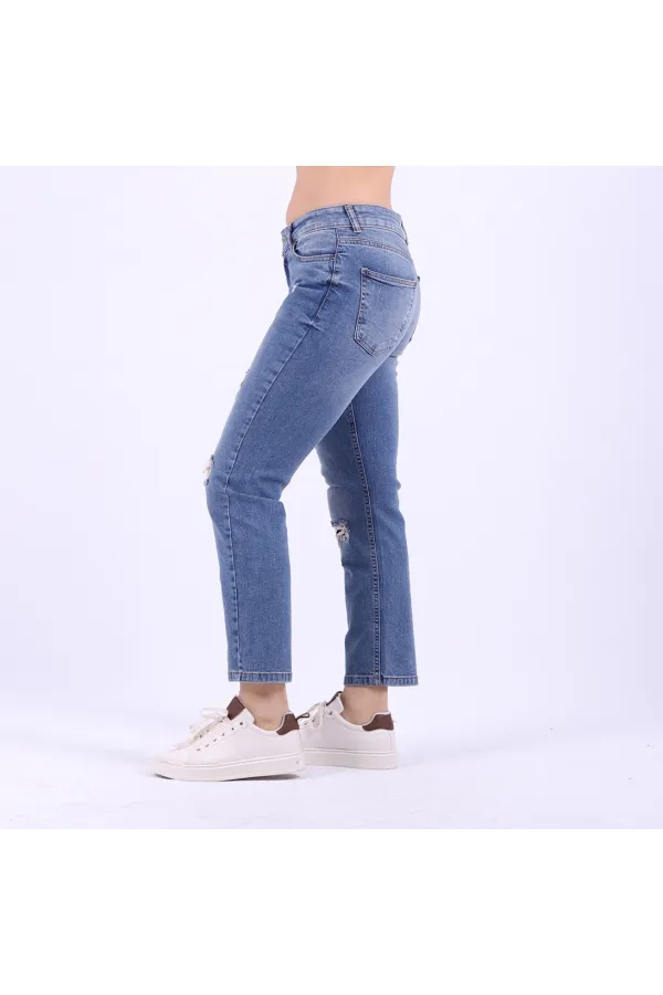 Boyfriend Yırtıklı Yamalı Kot Pantolon  899-06-(27-32)