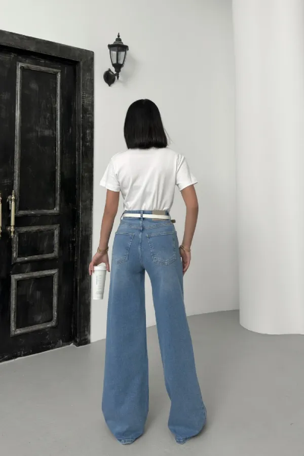 Geniş Paça Kot Pantolon 7082-15-(26-31)