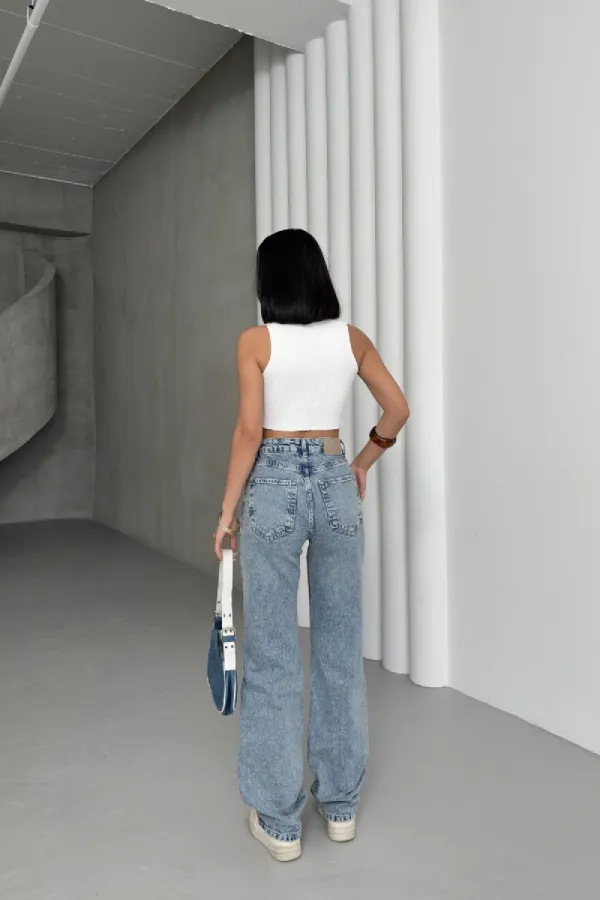 Yüksel Bel Straight Kot Pantolon 7033-14-(28-33)