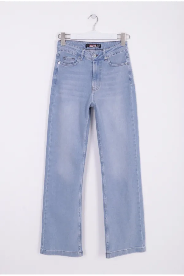 Dikişli Paça Relax Kot Pantolon 7026-15-(26-31)