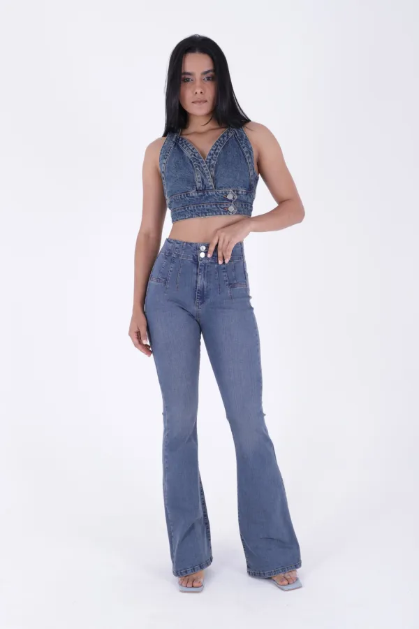 Pensli İspanyol Kot Pantolon  7021-06-(27-32)