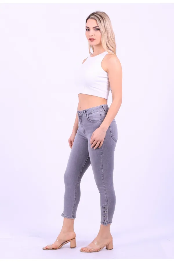 Paçası Dört Düğmeli Kot Pantolon 786-22-(28-33) Paçası Dört Düğmeli Kot Pantolon 786-22-(28-33)