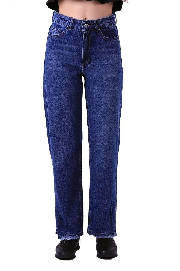 Paçası Yırtmaçlı Boru Paça Relax Kot Pantolon 931-01-(27-32) Paçası Yırtmaçlı Boru Paça Relax Kot Pantolon 931-01-(27-32)