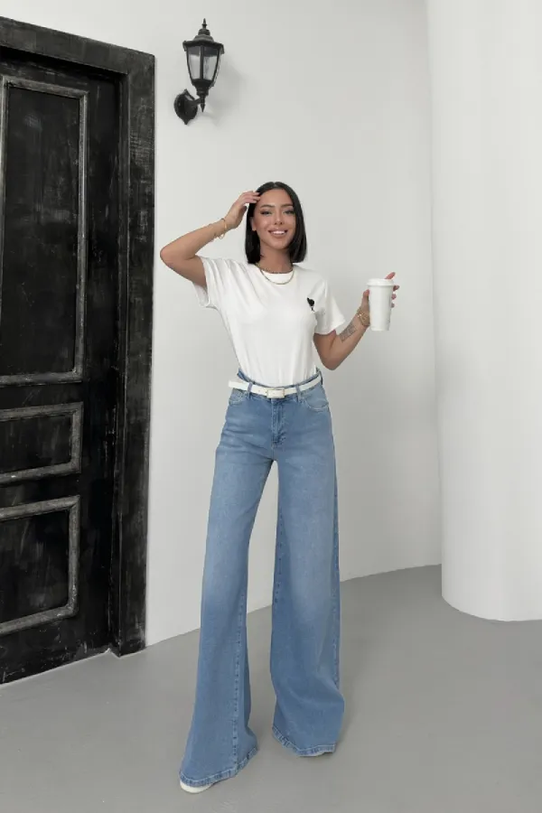 Geniş Paça Kot Pantolon 7082-15-(26-31)