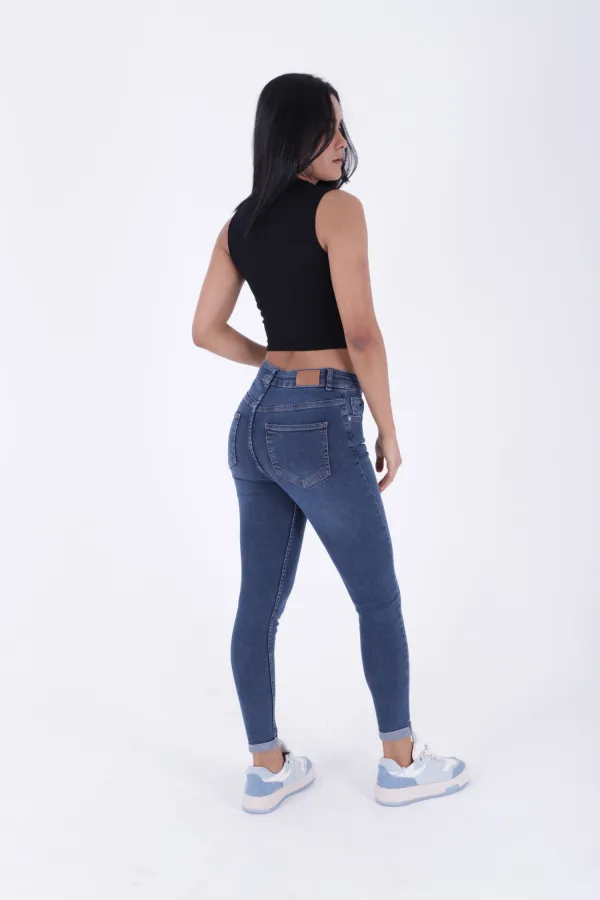 Duble Paça Skinny Kısa Boy Kot Pantolon  820-01-(28-33)