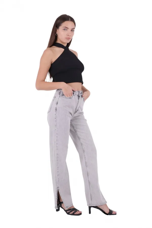 Paçası Yırtmaçlı Boru Paça Relax Kot Pantolon  931-22-(26-30)
