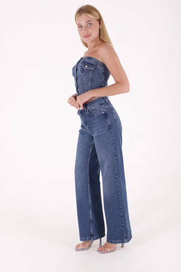 Wide Leg Relax Jeans 718-01-(28-33)