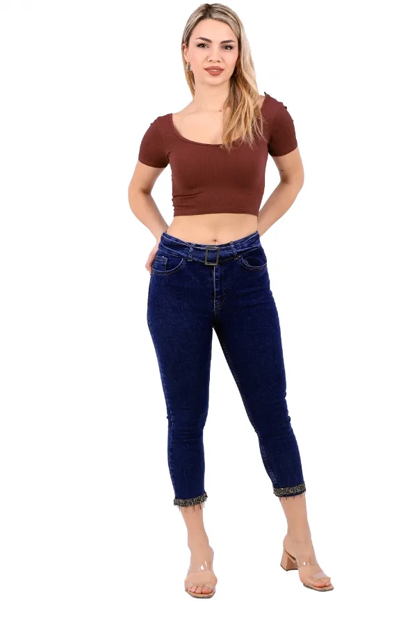 Paçaları Kemerli Pantolon  746-01-(30-36)