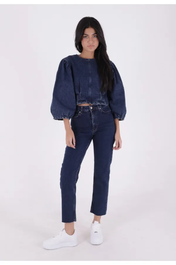 Dikişsiz Paça Mom Fit Kot Pantolon  764-26-(32-33)