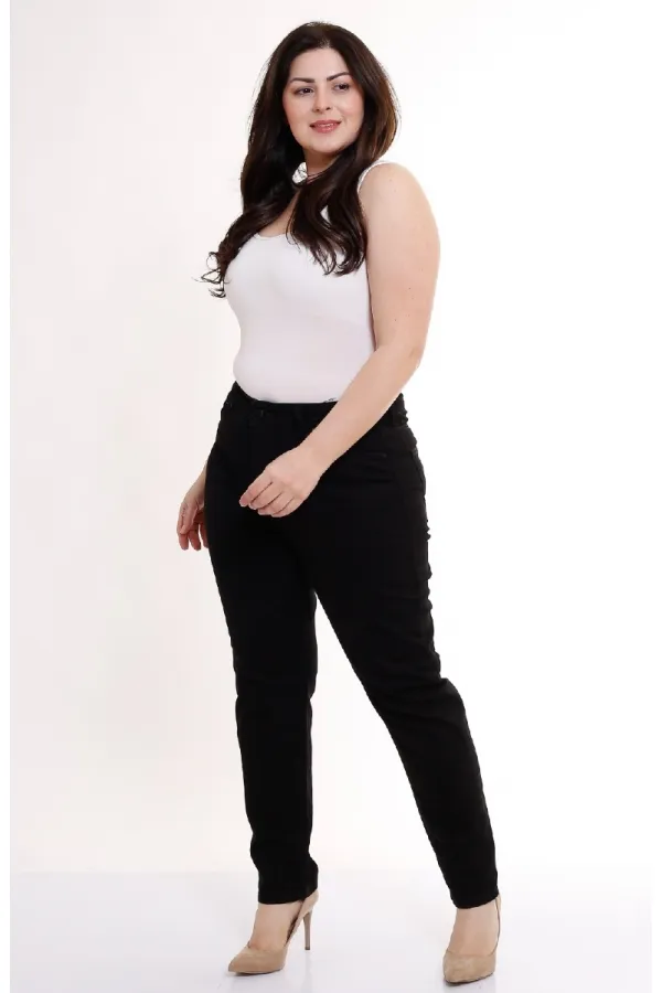 High Waisted Comfort Slim Ankle Length Jean  896-07-(30-36) Black