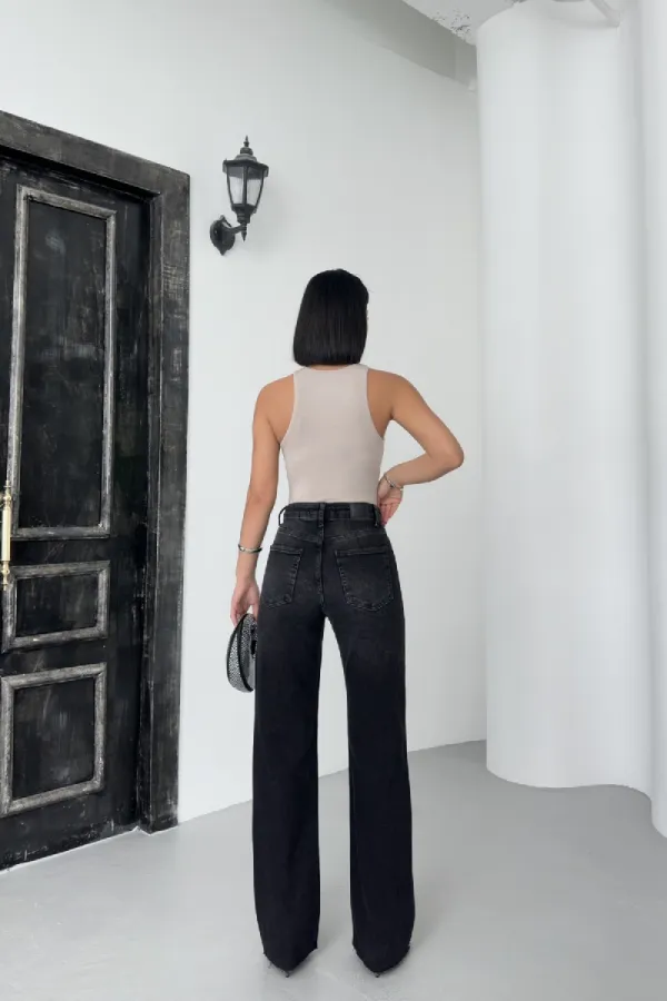 Taşlı Straight Kot Pantolon  7112-03-(28-33)