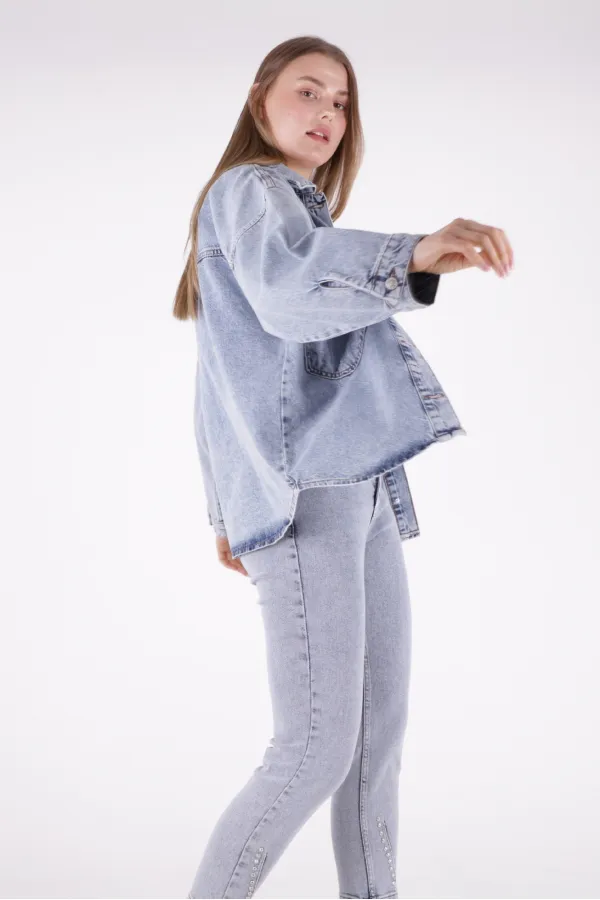 Oversize Kot Gömlek 664-08-(S+XL+4) Oversize Kot Gömlek 664-08-(S+XL+4)