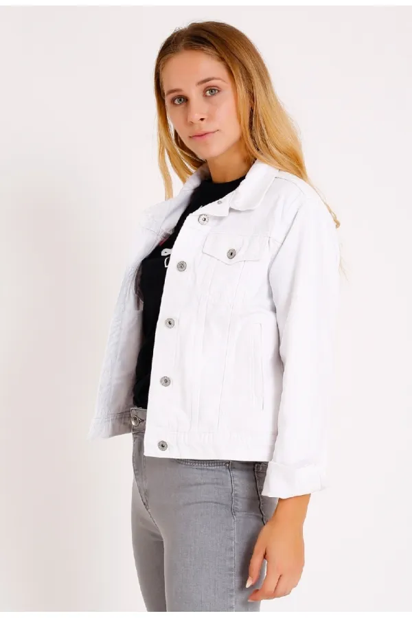 Veste en jean courte classique 640-50-(S-XL-6)