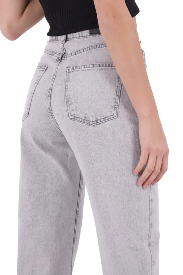 Paçası Yırtmaçlı Boru Paça Relax Kot Pantolon  931-22-(26-30)