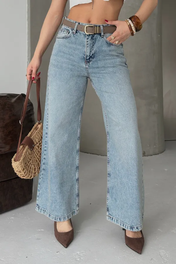 Palazzo Jeans 7158-14-(27-32) Light Blue and Tinted Palazzo Jeans 7158-14-(27-32) Light Blue and Tinted