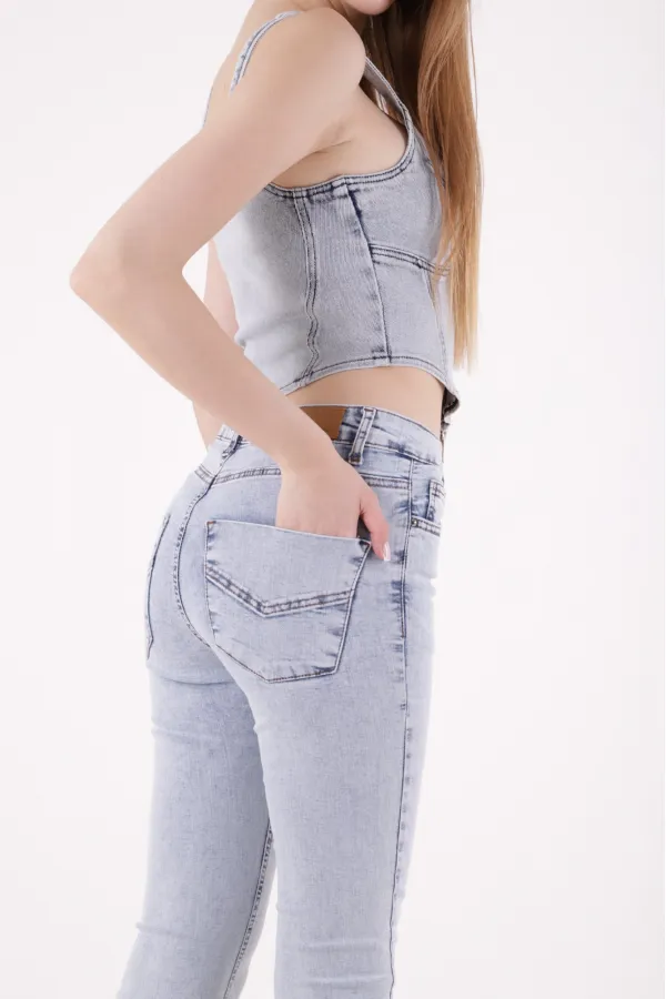 Likralı Culotte Pantolon  1765-08-(28-33)