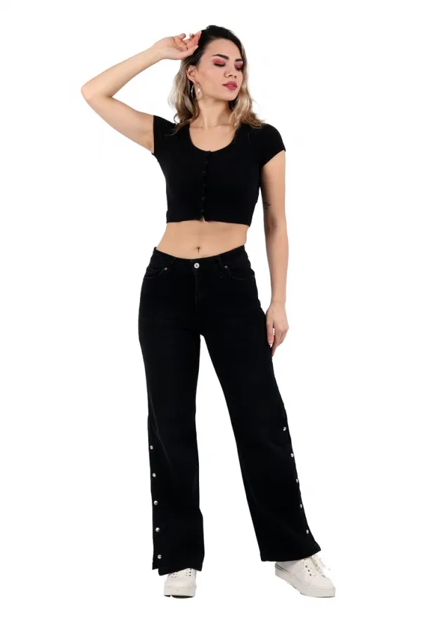 Yanı Çıtçıt Detaylı Pantolon 992-03-(27-32) Yanı Çıtçıt Detaylı Pantolon 992-03-(27-32)