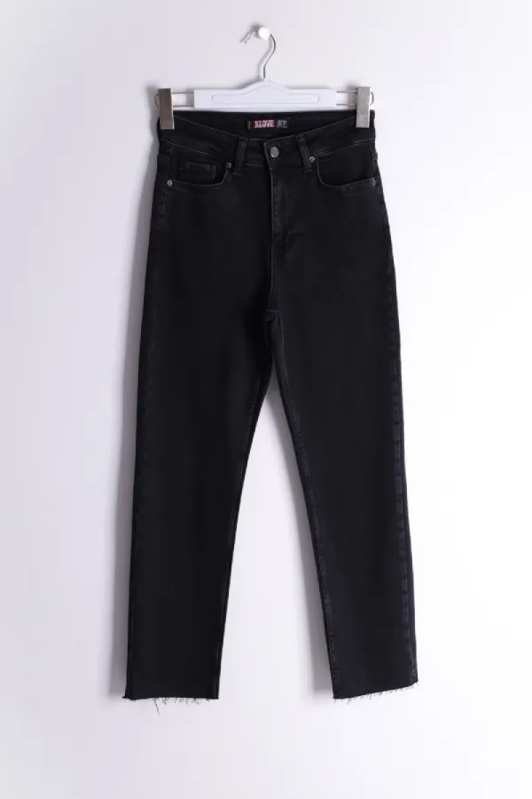 Dikişsiz Paça Mom Fit Kot Pantolon  764-23-(31-33)