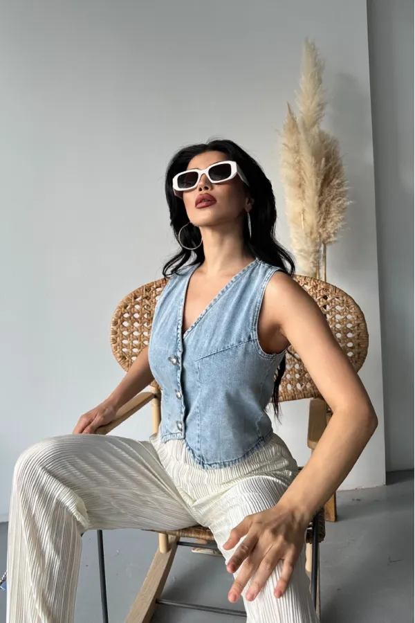 Düğmeli Yelek  6070-14-(S-XL-6)