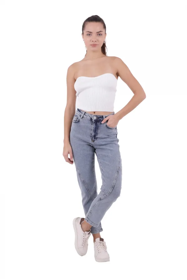 Parçalı Mom Pantolon 778-08-(26-30) Parçalı Mom Pantolon 778-08-(26-30)