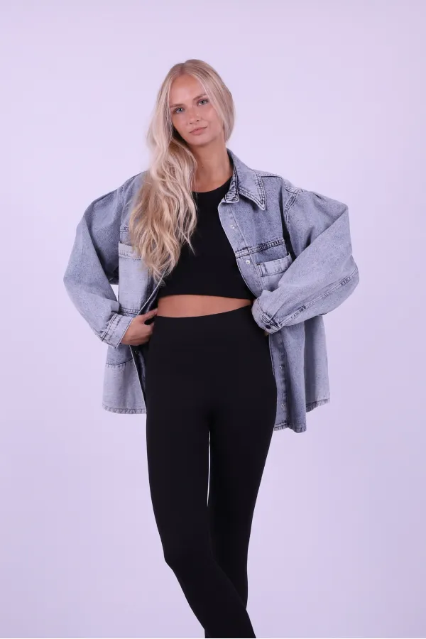 Parçalı Renkli Yıkamalı Kot Ceket  610-0108-(S-XL-6)