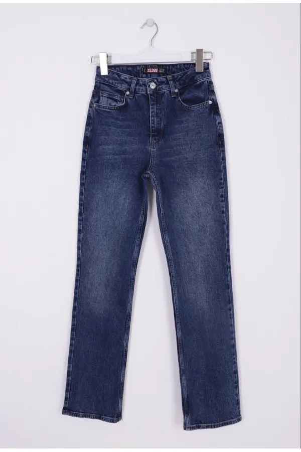 Yüksel Bel Straight Kot Pantolon 7033-01-(26-31)