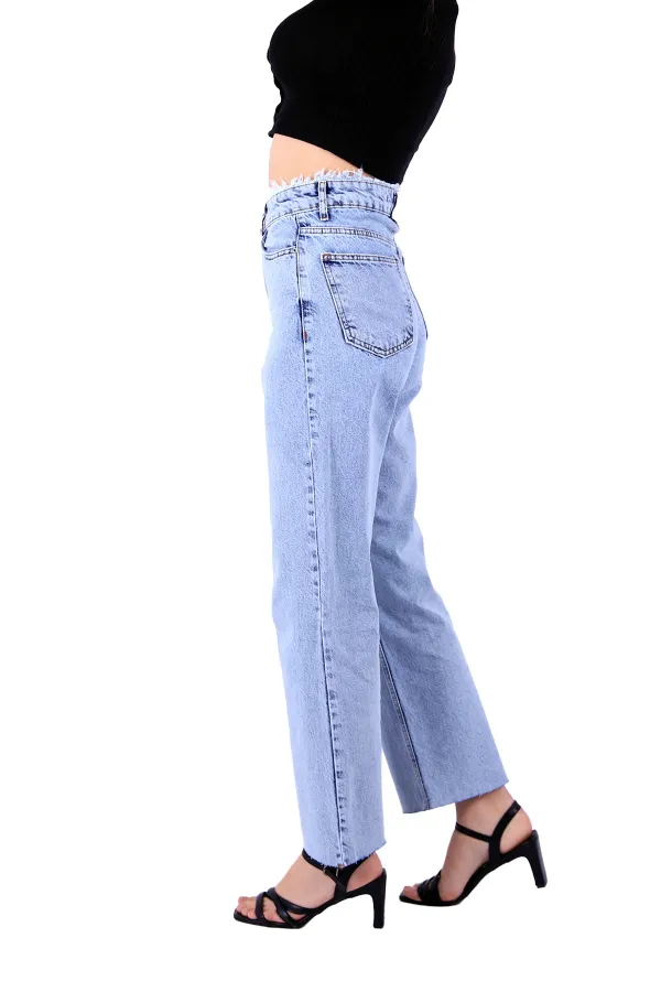 Paçası ve Beli Püsküllü Kot Pantolon 1703-08-(26-31) Paçası ve Beli Püsküllü Kot Pantolon 1703-08-(26-31)