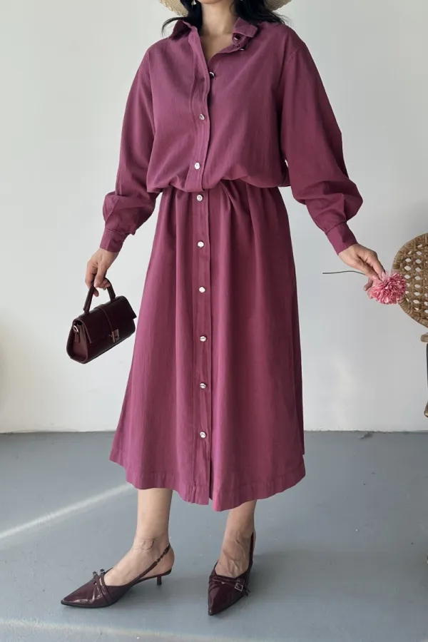 Uzun Keten Elbise  HS303-95-(1-2)