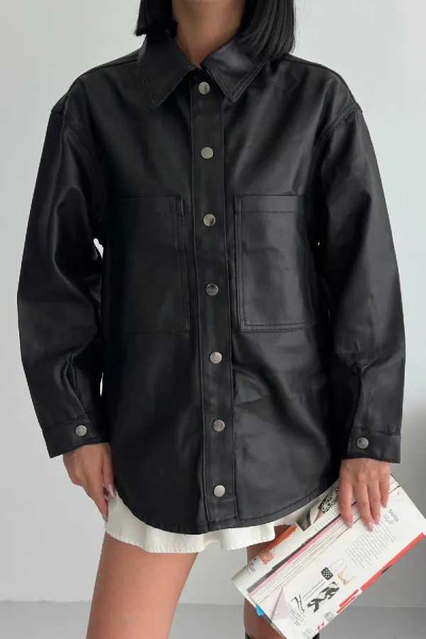 Cepli Oversize Kot Gömlek 6055-46-(S-M-4)