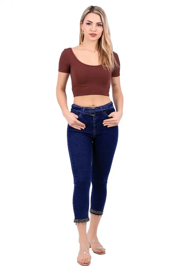 Paçaları Kemerli Pantolon  746-01-(27-32)